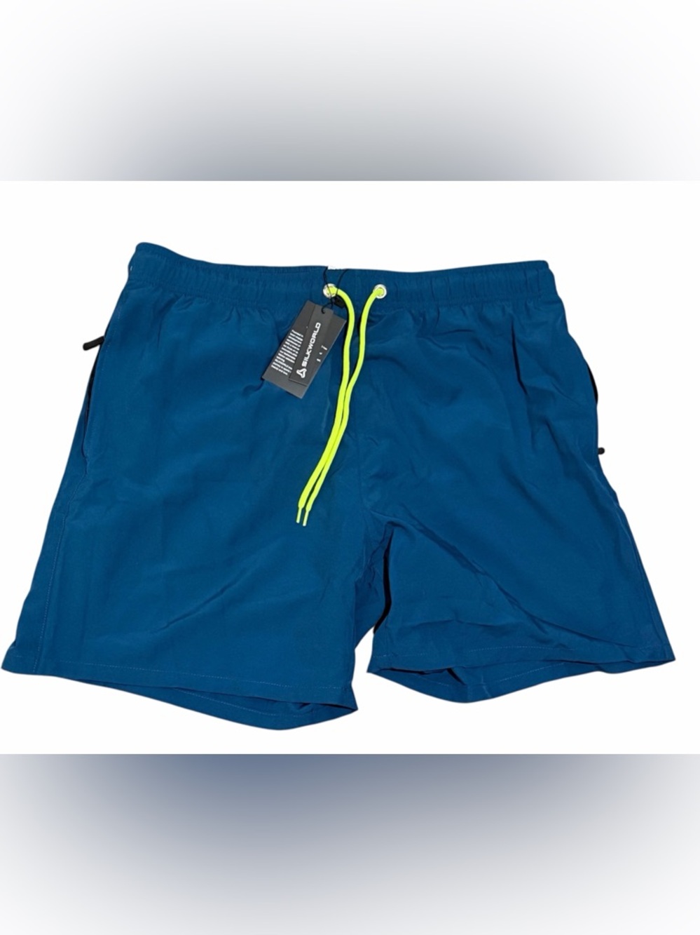 NWT— SILKWORLD Men's Swim Trunks with Pockets— Size XL BLUE